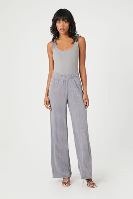 Women's Metallic Wide-Leg Pants Grey