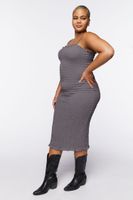 Women's Smocked Bodycon Midi Dress Pewter,