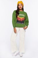 Women's Yosemite Graphic Pullover in Green Small