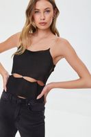 Women's O-Ring Cutout Sweater-Knit Cami in Black Small