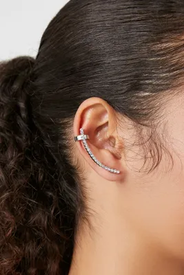 Women's Rhinestone Ear Cuffs in Silver