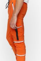 Men Toggle Drawstring Cargo Joggers in Orange Medium