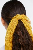 Floral Lace Bow Scrunchie in Mustard