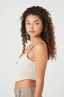 Women's Sweetheart V-Hem Crop Top Cream