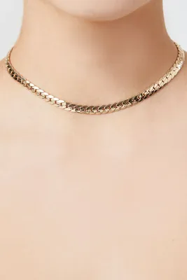 Women's Herringbone Chain Necklace in Gold