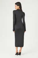 Women's Contour Bodycon Midi Dress in Black Small