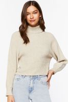 Women's Tulip-Hem Turtleneck Sweater in Oatmeal Medium