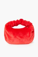 Women's Faux Fur Chain-Strap Shoulder Bag in Red