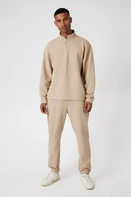 Men Ribbed-Trim Drawstring Sweatpants Taupe