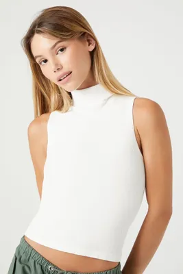 Women's Seamless Sleeveless Turtleneck Top Small