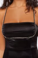 Women's Rhinestone-Trim Mini Slip Dress in Black Medium