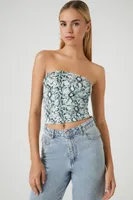 Women's Contour Snake Print Tube Top Stone Blue