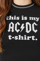 Women's ACDC Graphic Cropped T-Shirt Black/White