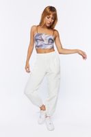 Women's Marble Print Cropped Cami in Black Small