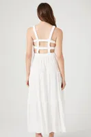 Women's Caged Midi Tank Dress White