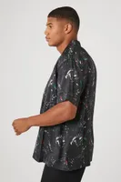 Men Paint Splatter Shirt in Black Small