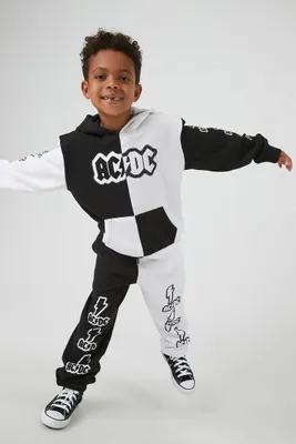 Kids ACDC Colorblock Hoodie (Girls + Boys) in Black/White, 13/14