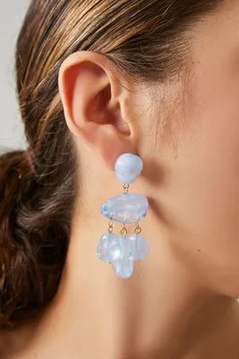 Women's Faux Stone Chandelier Drop Earrings in Blue