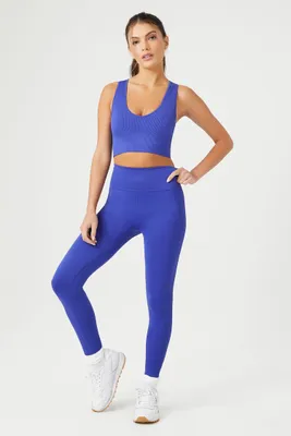Women's Active Seamless Leggings in Blue Jewel Small