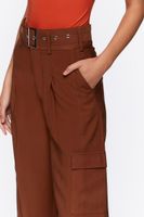 Women's Belted Straight-Leg Cargo Pants