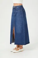 Women's Split-Front Denim Maxi Skirt Medium Denim,