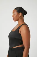 Women's Satin Crop Top Black,