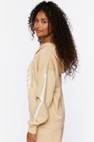 Women's Skeleton Zip-Up Hoodie in Taupe/White Small