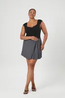 Women's Pleated A-Line Mini Skirt Grey,