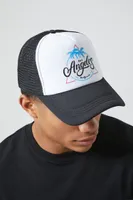 Men Los Angeles Baseball Trucker Cap in Black