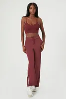 Women's Seamless Longline Sports Bra in Wine Large