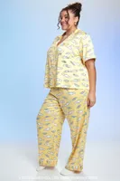 Women's Cinnamoroll Shirt & Pants Pajama Set in Yellow, 3X