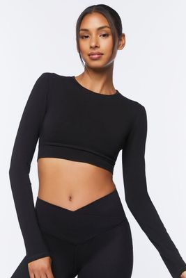 Women's Active Cutout Crop Top in Black, XS