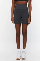 Women's Active Seamless Space Dye Biker Shorts in Black Small