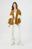 Women's French Terry Colorblock Jacket Cigar/Vanilla