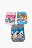 Sonic the Hedgehog Ankle Socks Set - 3 pack in Grey