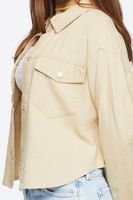 Women's Linen-Blend Buttoned Shacket in Warm Sand Medium