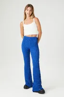 Women's Popcorn Knit Flare Pants in Cobalt Small