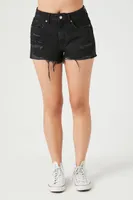 Women's Retro High-Rise Denim Shorts Black,