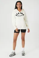 Women's Alaska Ski Club Half-Zip Hoodie in Cream Small