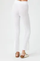 Women's Crochet Flare Pants in White Large