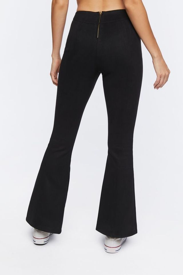 Satin Faux Fur-Trim Pants