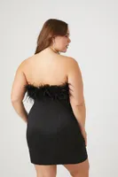 Women's Feather-Trim Tube Dress