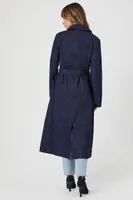 Women's Belted Denim Trench Coat Dark