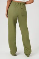 Women's Drawstring Wide-Leg Pants in Olive Medium