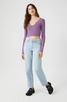 Women's Split-Neck Crop Top