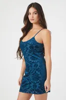 Women's Velvet Baroque Cami Mini Dress