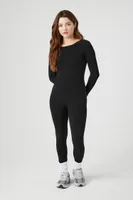 Women's Fitted Open-Back Jumpsuit in Black Large