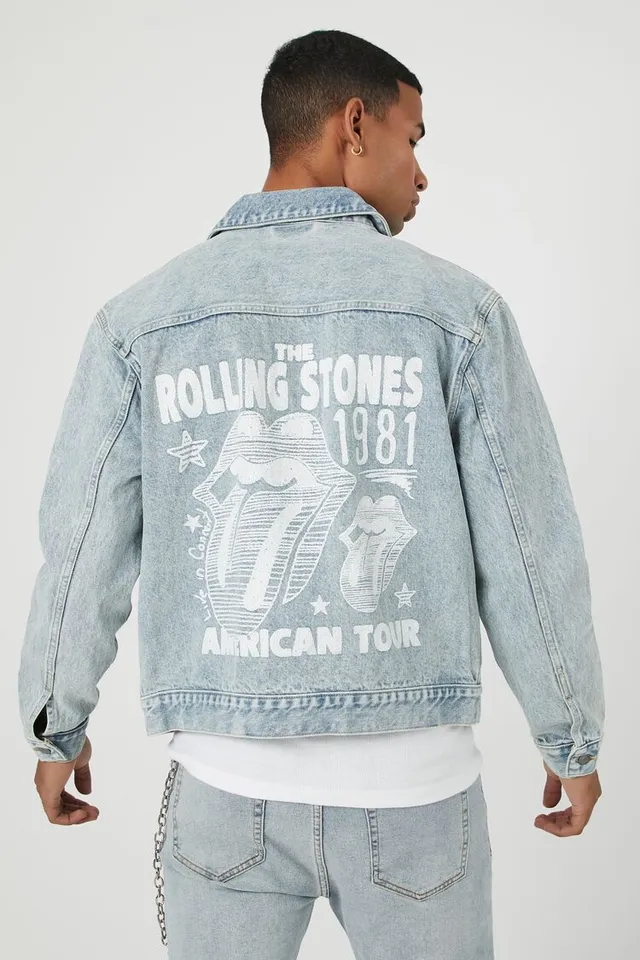 Forever 21 Men The Rolling Stones Denim Trucker Jacket Light  display picture 1