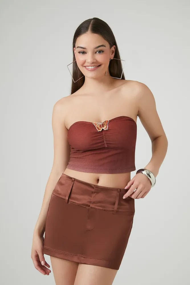 Women's Satin Mini Skirt Cappuccino