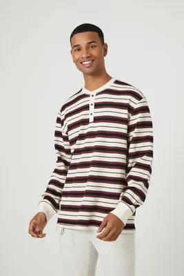 Men Yarn-Dyed Striped Henley T-Shirt